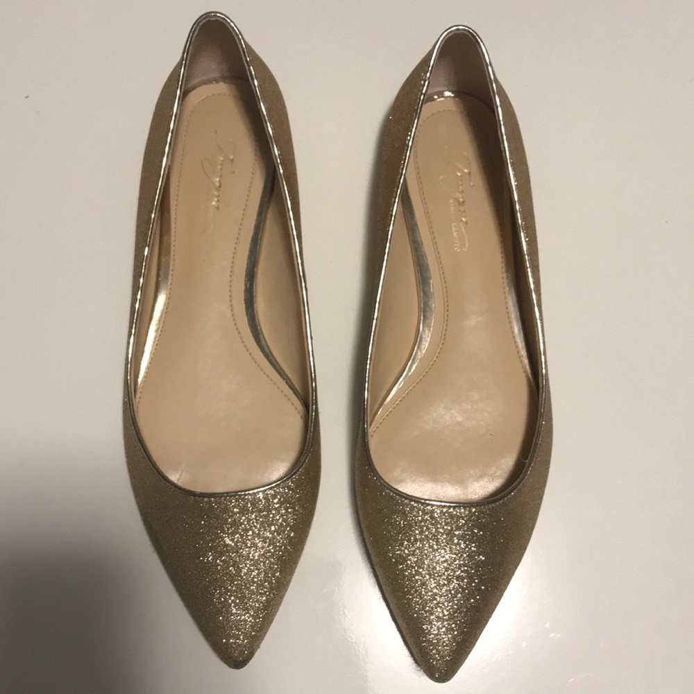 Champagne/ Gold Glitter Flats